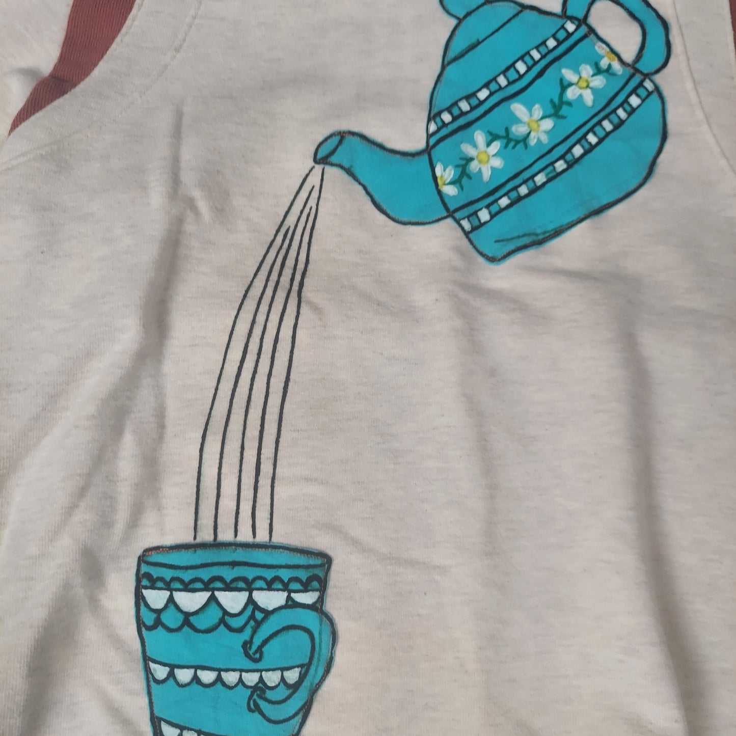 Serving Tea Short Sleeve Sweatshirt Small-Medium