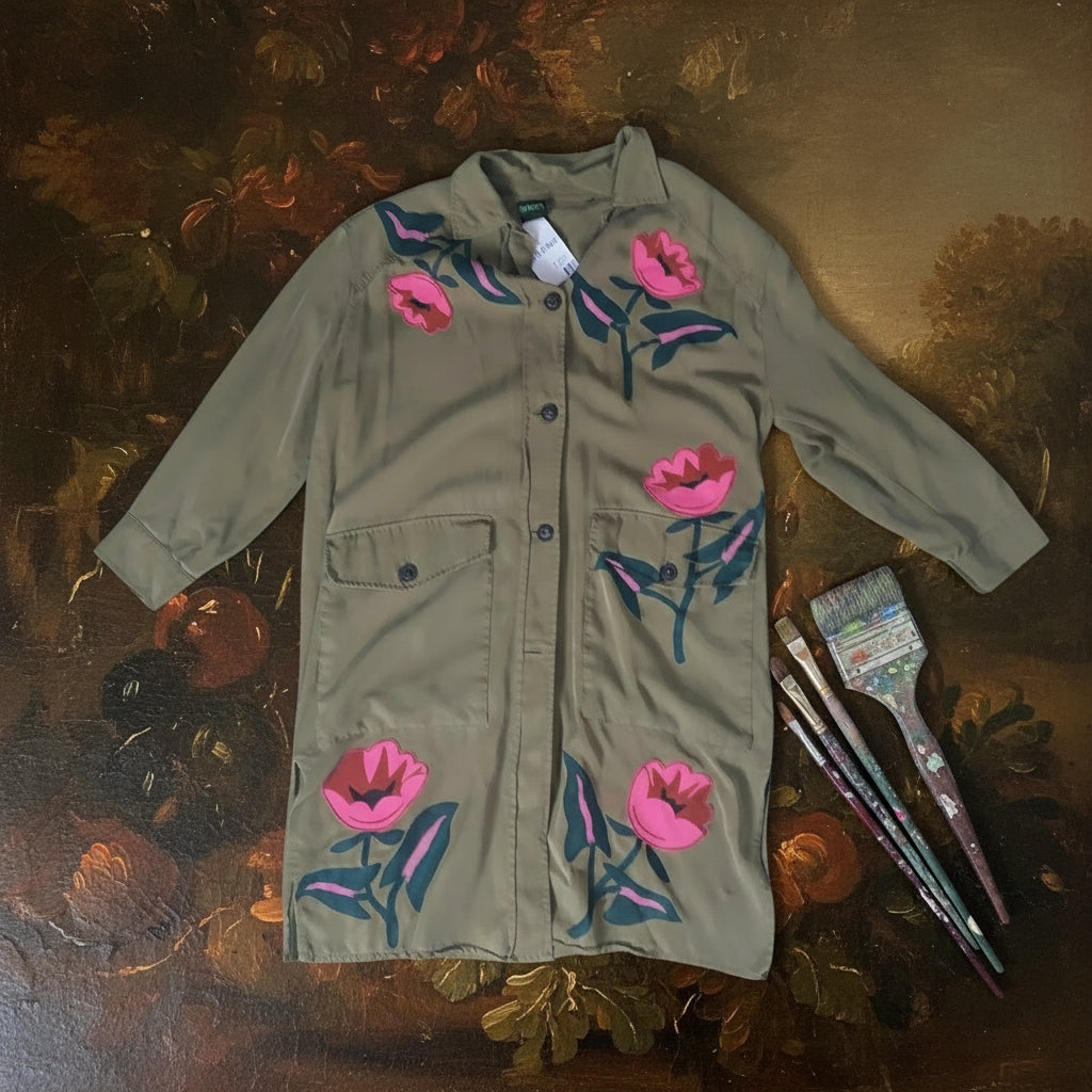 Chic Blooms Tall Work Shirt XL