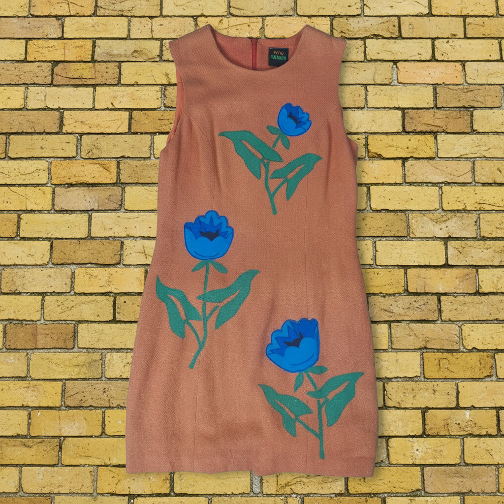 Silk Flower Frock! Vintage Dress Small-Medium