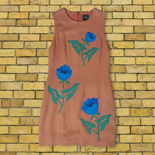 Silk Flower Frock! Vintage Dress Small-Medium