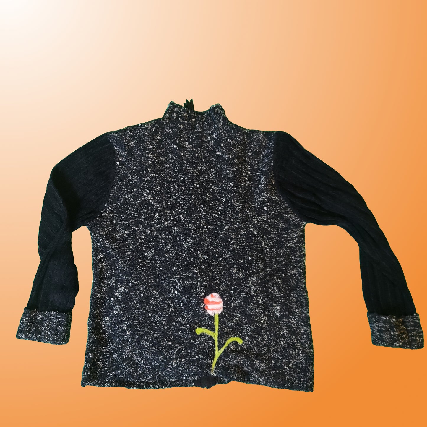 Flower Felt knit sweater small-medium